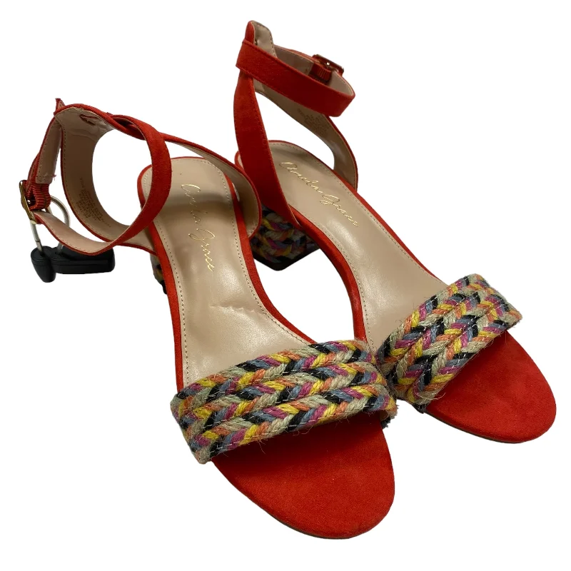 Best Dress Shoes Multi-colored Sandals Heels Block Amelia Grace, Size 6