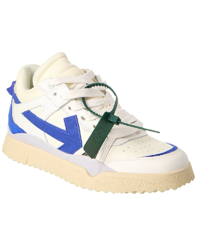 Casual Walking Boots Off-White Midtop Sponge Leather Sneaker