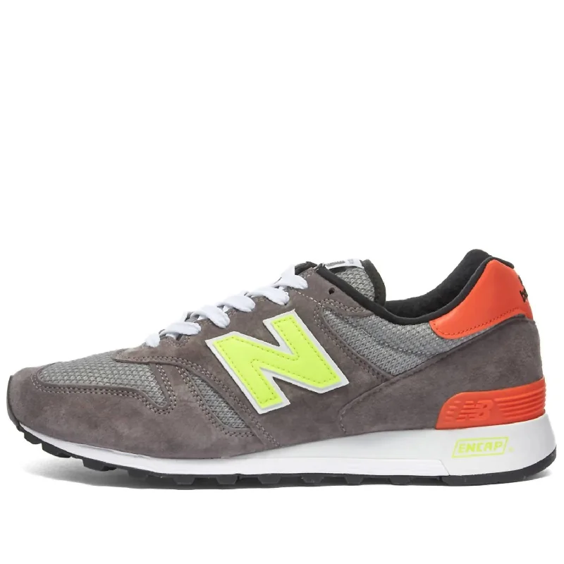 Best Walking Shoes Men's 1300 Made In Usa Shoes In Grey/yellow/orange/white