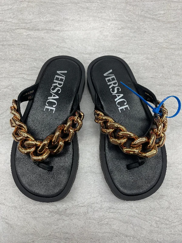 Comfortable Winter Sneakers Sandals Luxury Designer By Versace In Black, Size: 6