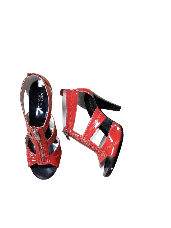 Running Shoes For Men Red Sandals Designer Michael By Michael Kors, Size 9