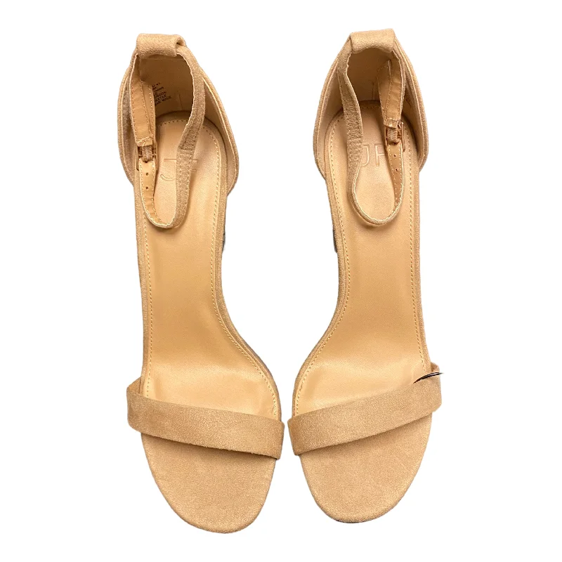 Affordable Running Shoes Cream Sandals Heels Block Justfab, Size 10
