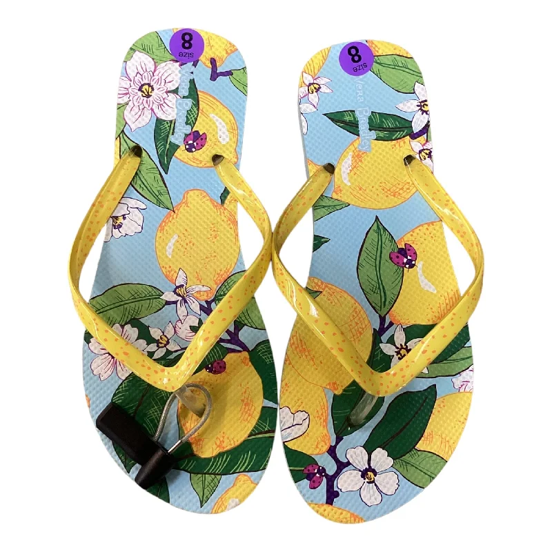 Sporty Running Shoes Sandals Flip Flops By Vera Bradley In Blue, Size: 8