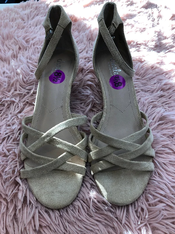 Stylish Winter Footwear Tan Sandals Heels Wedge Charles By Charles David, Size 8.5
