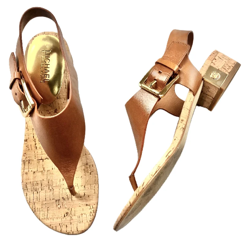 Slip-On Shoes For Men Brown Sandals Designer By Michael By Michael Kors, Size: 9