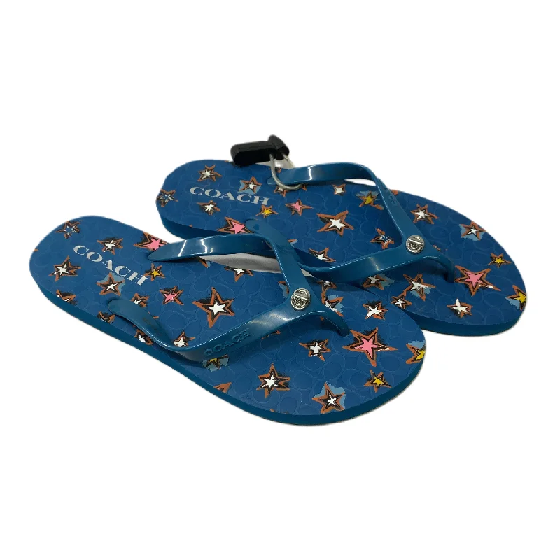 Classic Oxford Shoes Blue  Sandals Designer By Coach  Size: 9