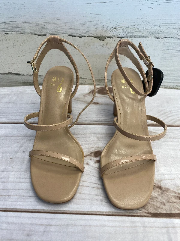 Best Walking Shoes Tan Sandals Heels Stiletto Mix No 6, Size 7