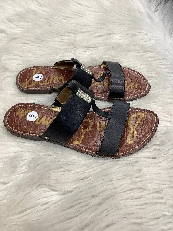 Sporty Casual Shoes Black & Brown Sandals Designer Sam Edelman, Size 8