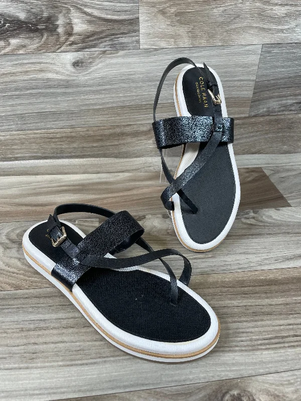 Classic Oxford Shoes Black & White Sandals Designer Cole-haan, Size 9.5