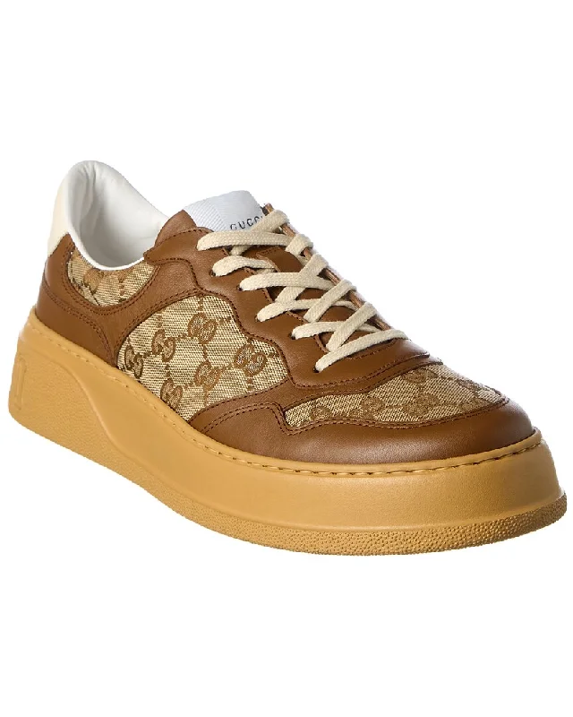Durable Work Boots Gucci GG Canvas & Leather Sneaker