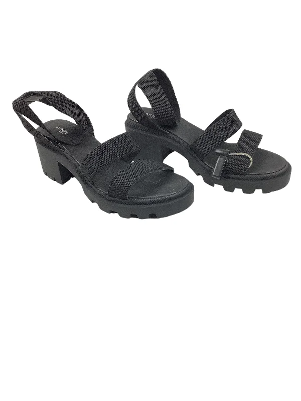 Formal Dress Footwear Black Sandals Heels Block Arizona, Size 11