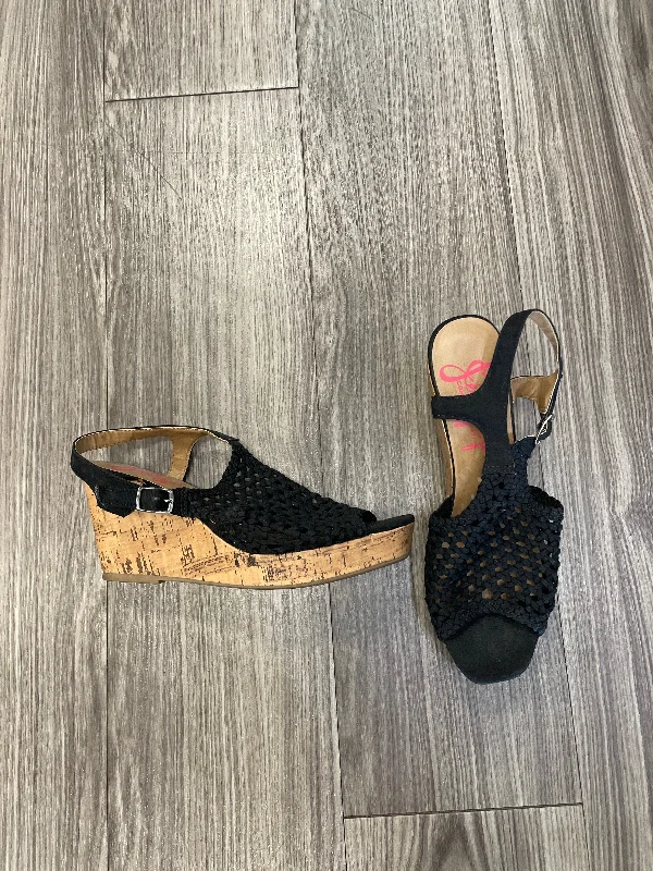 Trendy Loafers For Sale Black & Tan Sandals Heels Wedge Jelly Pop, Size 11