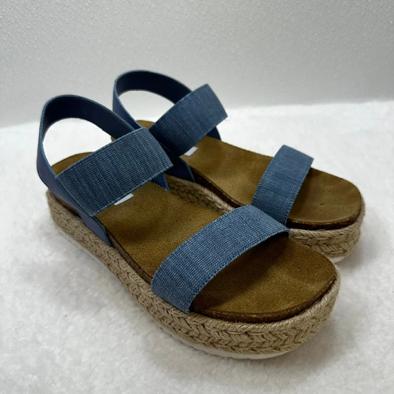 Best Hiking Boots For Winter Blue Sandals Heels Wedge Steve Madden, Size 6.5