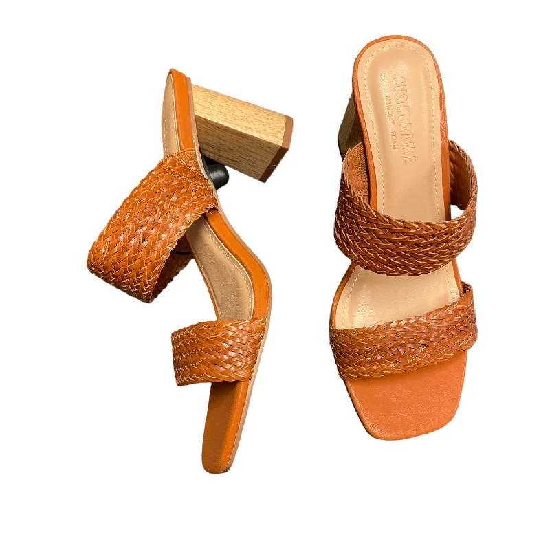 Summer Sports Shoes Brown Sandals Heels Block Cushionaire, Size 7