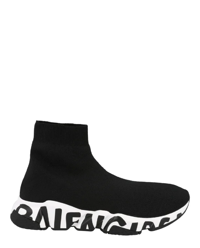 Waterproof Snow Boots Speed Graffiti Knit High Top Sock Sneakers