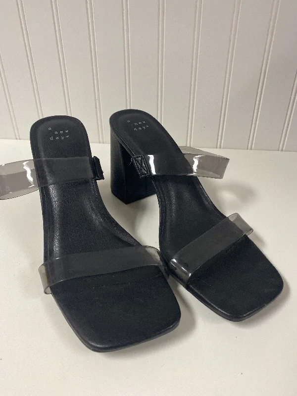Luxury Sneakers For Sale Black Sandals Heels Block A New Day, Size 10