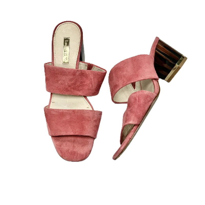 Comfortable Walking Sandals Sandals Heels Block By Louise Et Cie In Pink, Size: 7.5