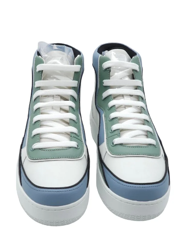 Designer Hiking Boots Bally Kenton 6302315 Men's White High Top Leather Sneakers