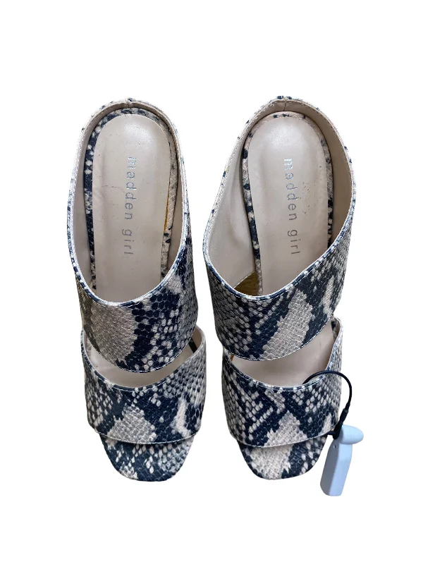 Waterproof Sports Shoes Sandals Heels Block By Madden Girl In Snakeskin Print, Size: 6