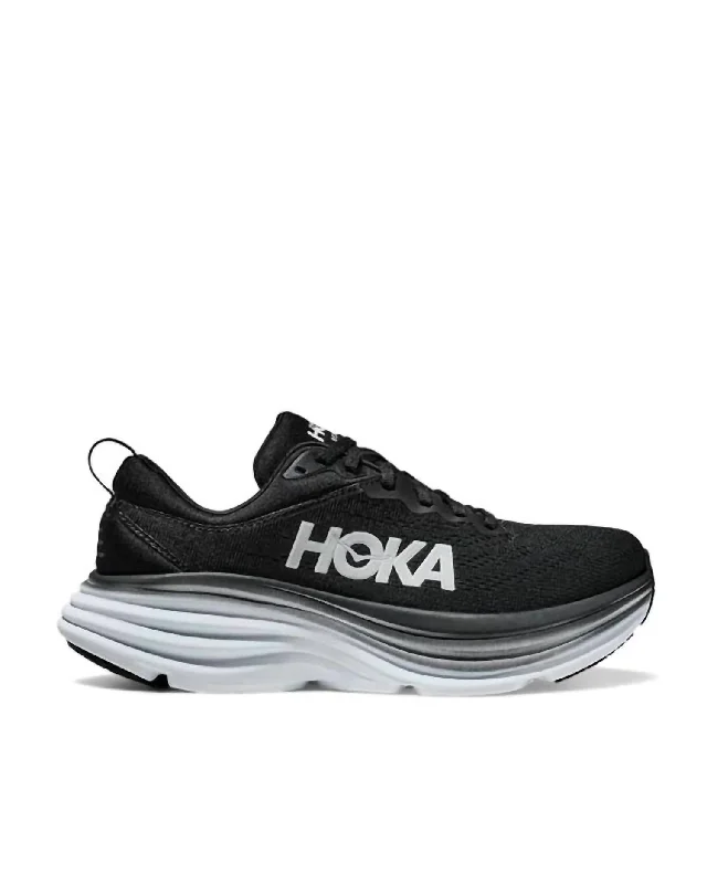 Fashion Sneakers For Work Men's Bondi 8 Running Shoes In Black/white