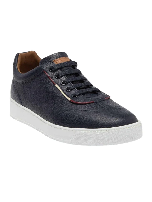 Trendy Loafers For Sale Bally Baxley 6230469 Men's Blue Bovine Grained Leather Sneakers Trendy Loafers For Sale Bally Baxley 6230469 Men's Blue Bovine Grained Leather Sneakers