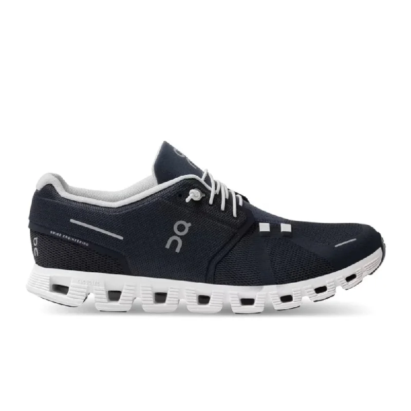 Leather Casual Shoes On Men's Cloud 5 - Midnight/White