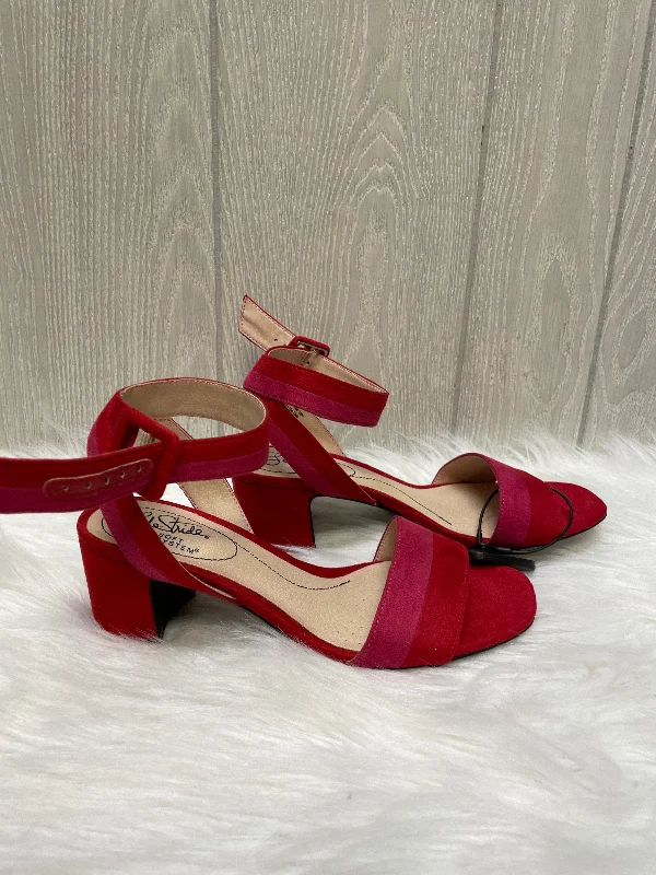 Luxury Boots For Sale Pink & Red Sandals Heels Block Life Stride, Size 6.5