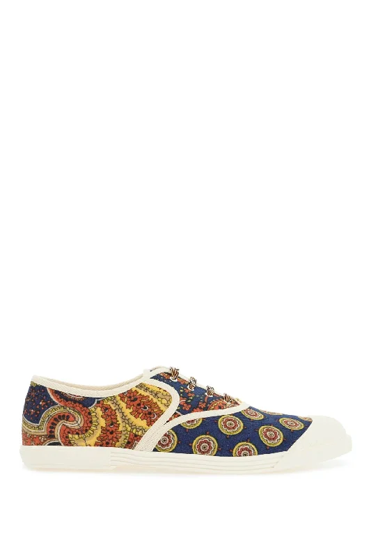 Casual Sandals For Sale Valentino Garavani Multicolor Cotton Sneakers With Elaborate Print Casual Sandals For Sale Valentino Garavani Multicolor Cotton Sneakers With Elaborate Print