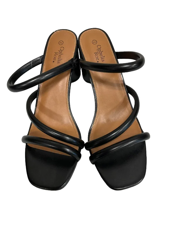 Outdoor Sneakers Collection Black Sandals Heels Block Ophelia Roe, Size 11