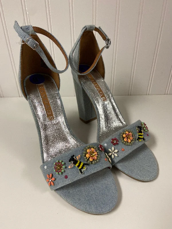 Sporty Running Shoes Blue Denim Sandals Heels Block Rampage, Size 8.5