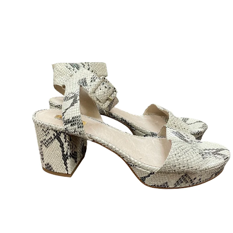 Chic High Heels Collection Snakeskin Print Sandals Heels Block By Louise Et Cie, Size: 11