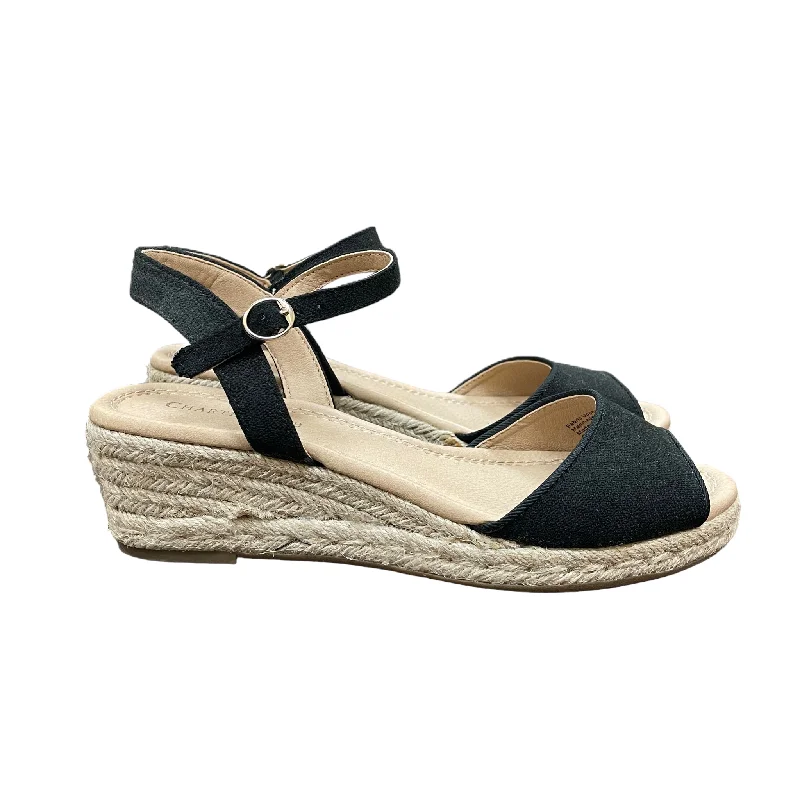 Slip-On Shoes For Men Black Sandals Heels Wedge By Charter Club, Size: 7