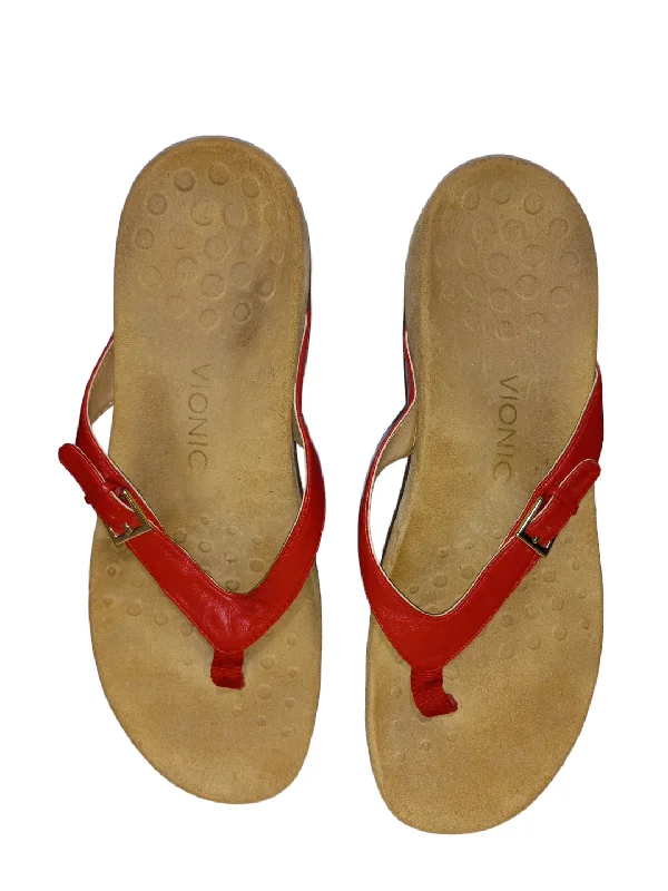 Best Hiking Shoes Online Red Sandals Flip Flops Vionic, Size 11