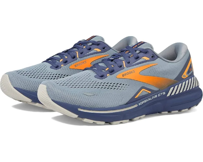 Sporty Hiking Shoes Men's Adrenaline Gts 23 Running Shoes In Blue/grey/orange