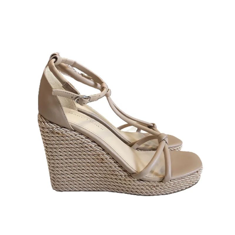 Waterproof Hiking Boots Tan Sandals Heels Wedge By Marc Fisher, Size: 7.5