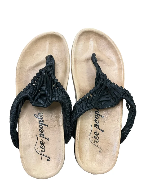 Trendy Casual Sandals Black Sandals Flip Flops Free People, Size 6