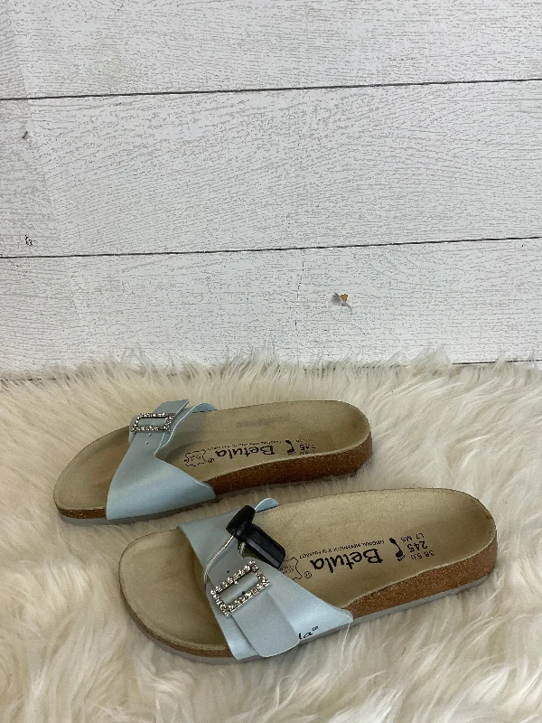 Chic High Heels Collection Blue Sandals Designer Birkenstock, Size 7