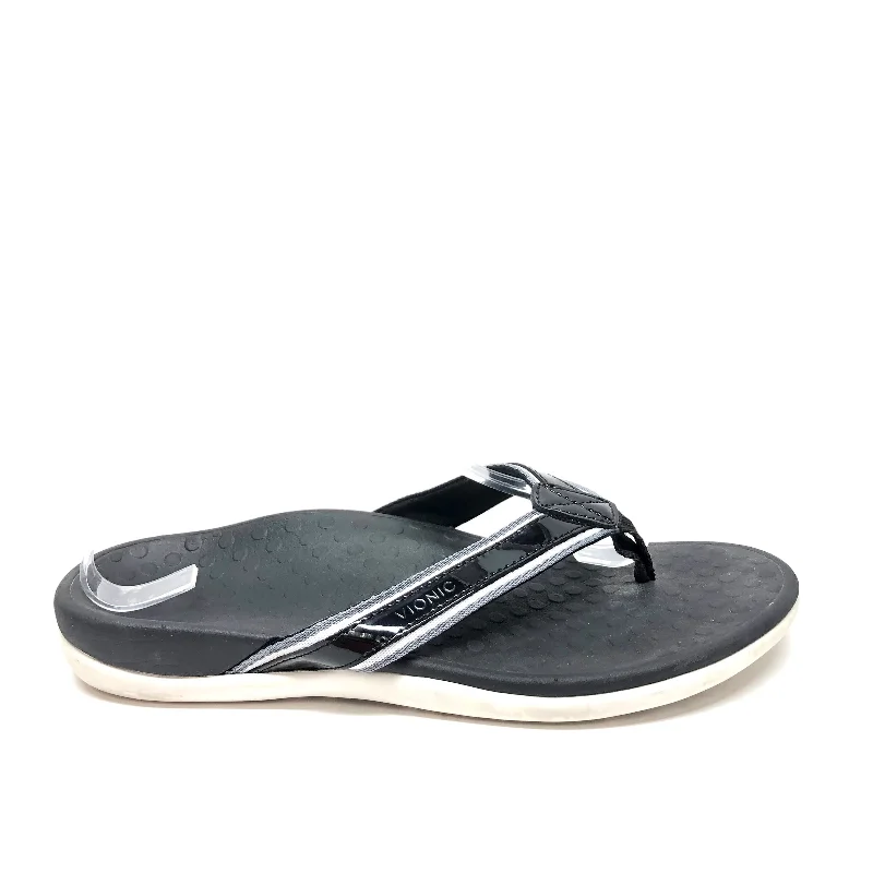 Stylish Boots For Sale Black & White Sandals Flip Flops Vionic, Size 8