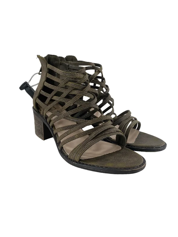 Best Formal Shoes Online Sandals Heels Block By Cato In Green, Size: 9