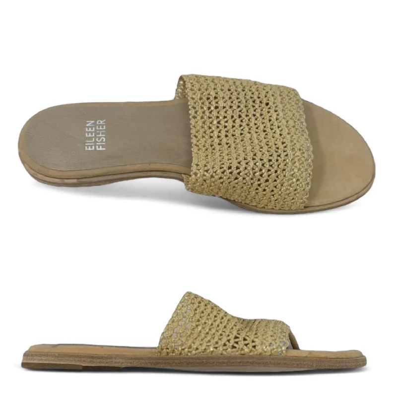 Sporty Hiking Shoes Edge2 Raffia Sandals in Natural Designer Eileen Fisher, Size 6