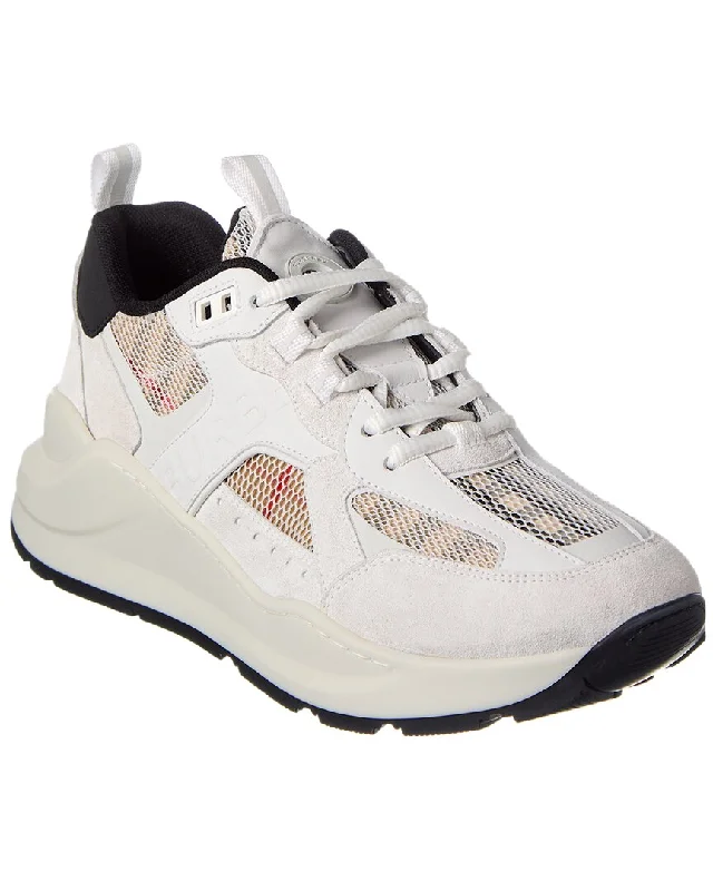 Fashion Sneakers For Work Burberry Vintage Check Mesh & Suede Sneaker