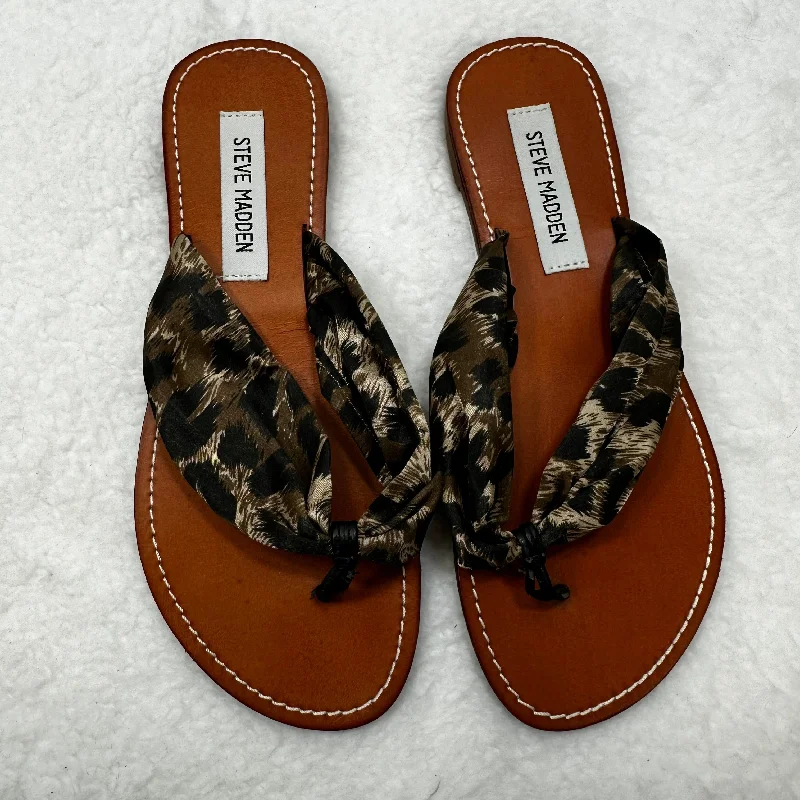 Stylish Boots For Sale Animal Print Sandals Flip Flops Steve Madden, Size 7