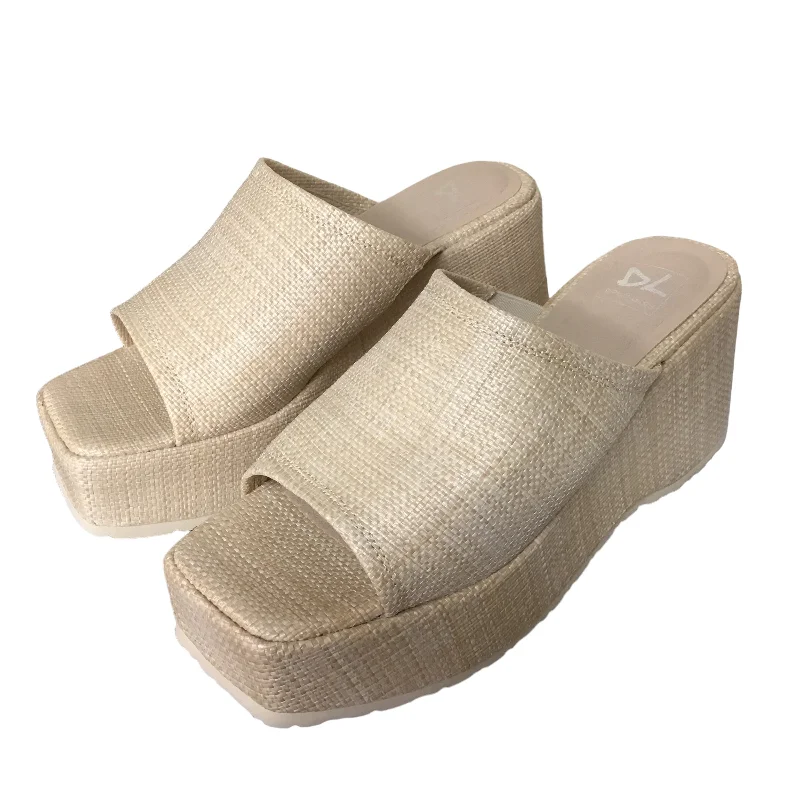 Comfortable Loafers For Men Tan Sandals Heels Wedge Dirty Laundry, Size 10