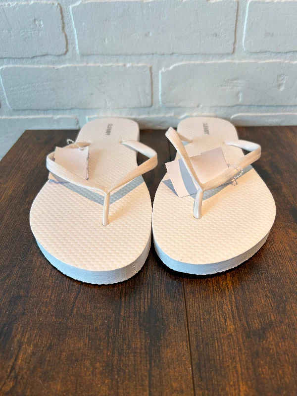 Comfortable Flats For Work White Sandals Flip Flops H&m, Size 10