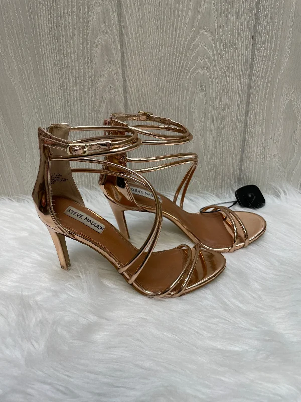 Vintage Sneakers Collection Copper Sandals Heels Stiletto Steve Madden, Size 7