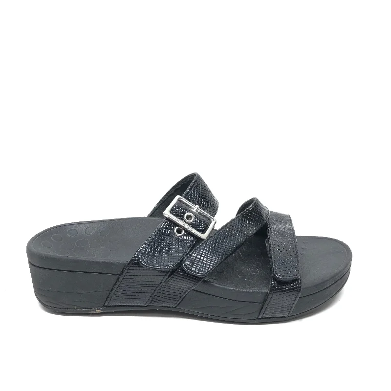Formal Dress Footwear Sandals Heels Wedge By Vionic In Black, Size: 7