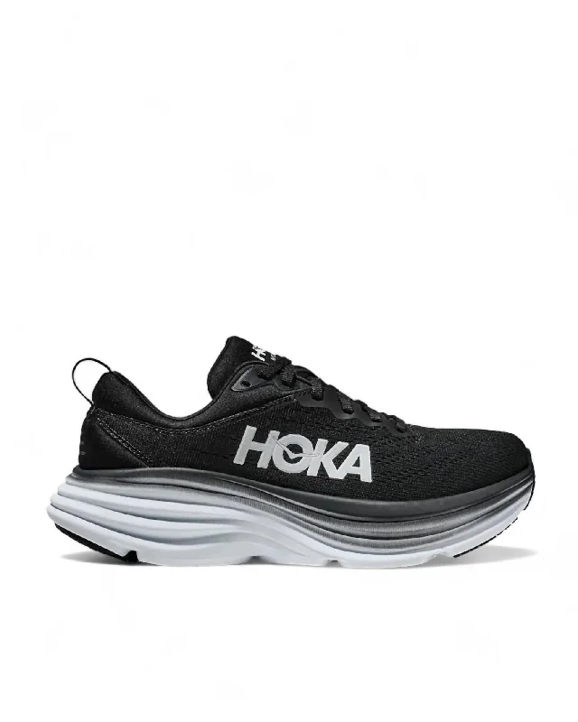 Best Dress Shoes Men's Bondi 8 Running Shoes - Medium Width In Black/white