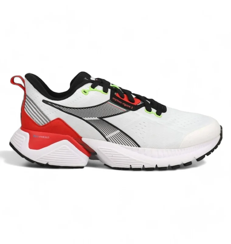 Chic High Heels Collection Men's Mythos Blushield Vigore 2 Running Shoes In White/black/fiery Red Chic High Heels Collection Men's Mythos Blushield Vigore 2 Running Shoes In White/black/fiery Red