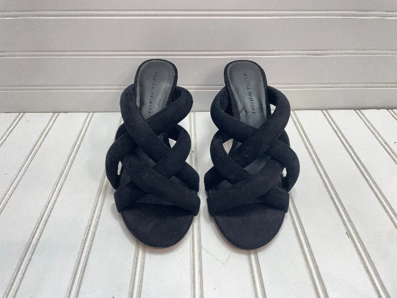 Lightweight Hiking Shoes Black Sandals Heels Block Rebecca Minkoff, Size 7.5