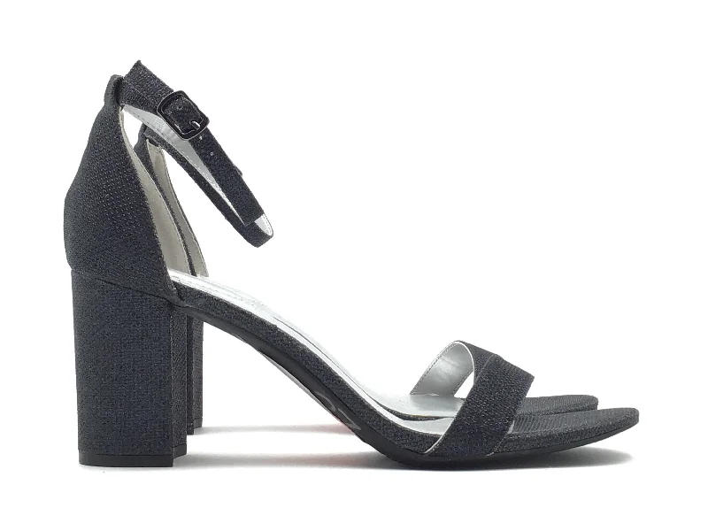 Stylish Work Sneakers Sandals Heels Block By Bandolino In Blue Black, Size: 11